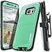 Galaxy S7 Edge Case, COVRWARE [Iron Tank] w/ [Screen Protector] Heavy Duty Full-Body Rugged Holster Armor [Brushed Metal Texture] Case [Belt Clip][Kickstand], Teal