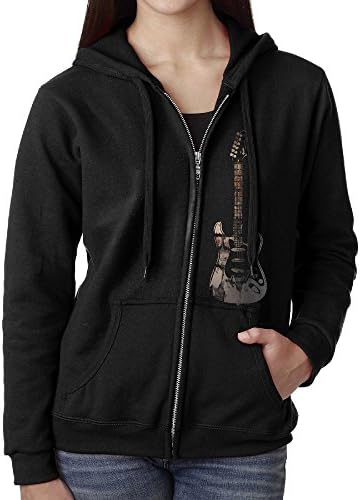 Mildrer Mixesa Traditional Guitar Zipper Hoodie Women's Casual