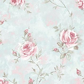 Rg35734 Rose Garden Roses Flowers Blue Pink Taupe Galerie