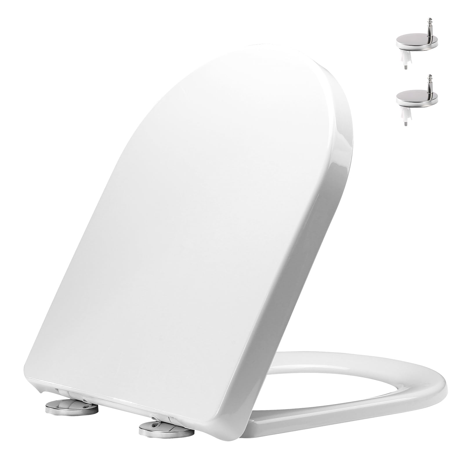 YunNasi D Shape Soft Close Toilet Seat,46 * 36cm Quick Release and Adjustable Toilet Seats