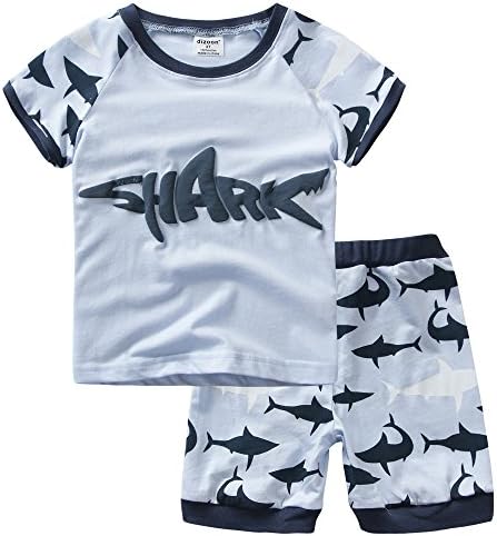 Big Boy Pajamas Size 11-12 Years Shark Short Sleeve Summer Kids Sleepwear Girls Pjs Set 2 Piece 100% Cotton
