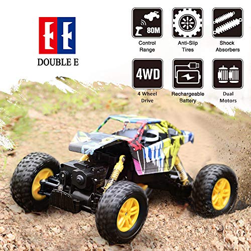 DOUBLE E Newest 2.4 GHz High Speed Remote Control Car 1/18 Scale Off Road RC Trucks with Rechargeable Batteries RC Cars for Kids