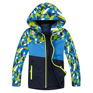Echinodon Outdoorjas voor kinderen, waterafstotend, winddicht, overgangsjas, meisjes, jongens, regenjas, lente, herfst