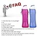 KCOGOO 2 Pack Collapsible Silicone Water Bottle, Couples Leak-Proof Lightweight Portable Cup roll up for Outdoors, Hiking, Camping, Biking, Sports and Traveling Red and Blue 17oz(500ml)