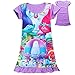 KIDHF Trolls Comfy Loose Fit Pajamas Girls Printed Princess Dress (Purple,110/4-5Y)