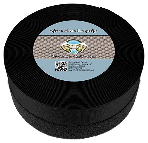 Country Brook Design - Black Sew on Hook and Loop (2 inch, 10 Yards) - //medicalbooks.filipinodoctors.org