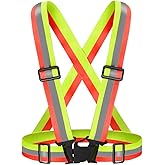 Fepdiu High Visibility Reflective Vest Safety Vest Running Reflective Gear Adjustable Reflective Vest for Walking,Jogging,Hiking,Night Cycling