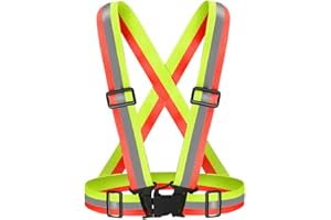 Fepdiu High Visibility Reflective Vest Safety Vest Running Reflective Gear Adjustable Reflective Vest for Walking,Jogging,Hiking,Night Cycling