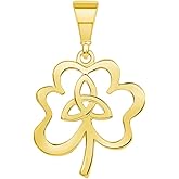 Jewelry America 14k Yellow Gold Trinity Triquetra Celtic Knot Three-Leaf Clover Pendant