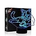 Gawell Christmas Gift Pet Cat 3D Illusion Birthday Present Beside Table Lamp, 16 Colors Changing Touch Switch Decoration Night Lamp with Remote Control Cat Lover Theme Toy