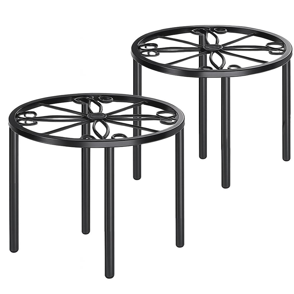 Josmimic 2 Pack Metal Plant Stand 7.9''/20cm Flower Rack Flower Pot Stand Planter Holder Indoor And Outdoor