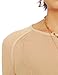 May&Maya Women's Long Sleeve Sheer Mesh Top (XXL, Beige)