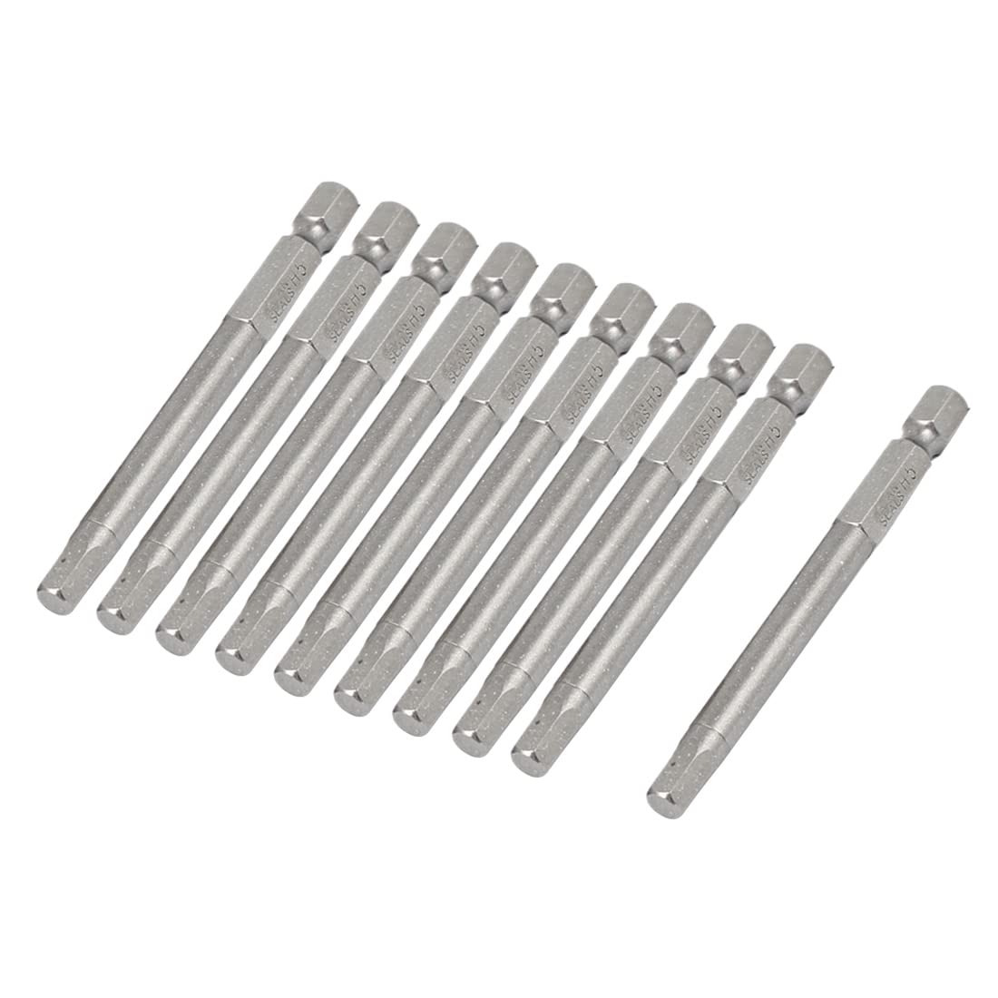 Sourcingmap 1/4" Quick Change Shank 5mm Magnetic Hex Screwdriver Bits 75mm Length 10pcs