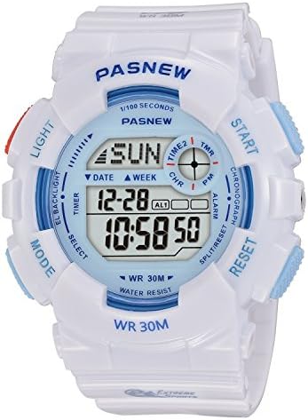 Kid's Digital Watches, Sports Watch, Digital Watch Features Swim, Night-light, Waterproof Boys and Girls Watch (White)