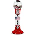 Gumball Machine with Stand - 4 FT Commercial Spiral Bubble Gum Machine - Coin Mechanism $0.25 Dispenses 1” Gumballs - Vending Machines for Kids - Red