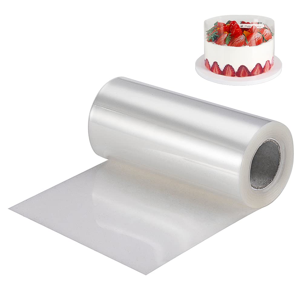YQL Acetate Cake Collars 10cm, Clear Acetate Sheets 20cm/25cm/30cm x 10m Roll for Chocolate Mousse Cake Decorating