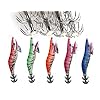 JSHANMEI-10-Pieces-10cm-Glow-in-Dark-Luminous-Tail-Squid-Jigs-Fishing-Lures-Shrimp-Prawn-Tackle-Hooks