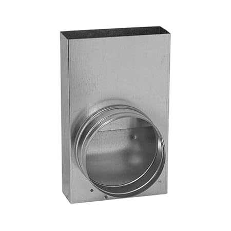 150 x 50 mm Flachkanal Übergangsstück L Form auf Rund Ø 80
