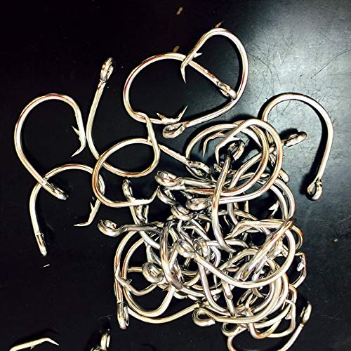 Lmeiqun, 11/0 Thon Mustad 50pcs Cercle Hameçon Thon En Acier Inoxydable Cercle Hameçon Harpon For La Pêche