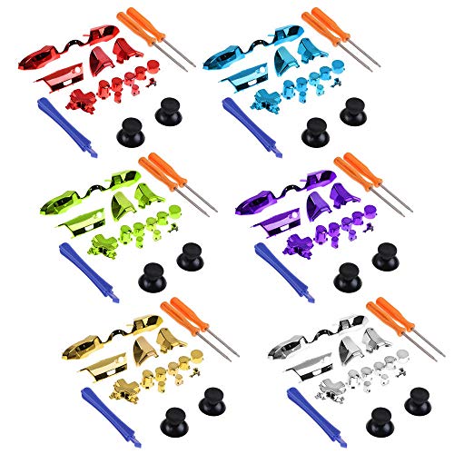 One Elite Controller Bumper Full Buttons Repair Kits Replacement Parts, - Plating Workmanship Parts Button T6 T8 Screwdriver Repair Kit (Blue)