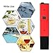 Digital PH Meter, 0.1 PH High Accuracy Water Quality Tester Pen Portable Pocket Size with 0-14 PH Measurement Range for Household Drinking Water, Aquariums, Swimming Spas(Red)