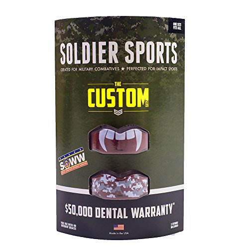 Soldier Sports Fang & Camo Mouthguard, One Size, Maroon