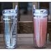Culver Cool Cup Double Walled Insulated Tall Tumbler with Lid and Straw, 20-Ounce, Clear, Set of 4
