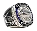 Decade Awards Silver Fantasy Football Champion Ring | Style B | Heavy FFL League Champ Ring with Stand
