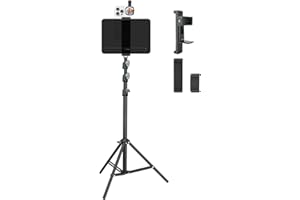 XIXAN Large Screen Teleprompter Holder for Tablet & Phone with 70.8" Extendable Tripod, Dual Device Design, Compatible with iPad/iPhone/Samsung and More. Perfect for Live Streaming/Video Recording