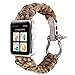 Alotm For Apple Watch Band, 42mm Replacement Apple Watch Band Paracord Watch Band with Rugged Outdoor Survival Stainless Steel Shackle and 550 Paracord (Camouflage Brown, 42MM)