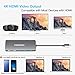 7-in-1 Thunderbolt 3 USB-C Hub with Power Delivery, USB-C to 4K HDMI Adapter/Samsung Dex/DVI Display Adapter,SD Card Reader for MacBook Pro 2018/2017/2016, XPS,Hp Spectre, Surface Pro etc.-Gray