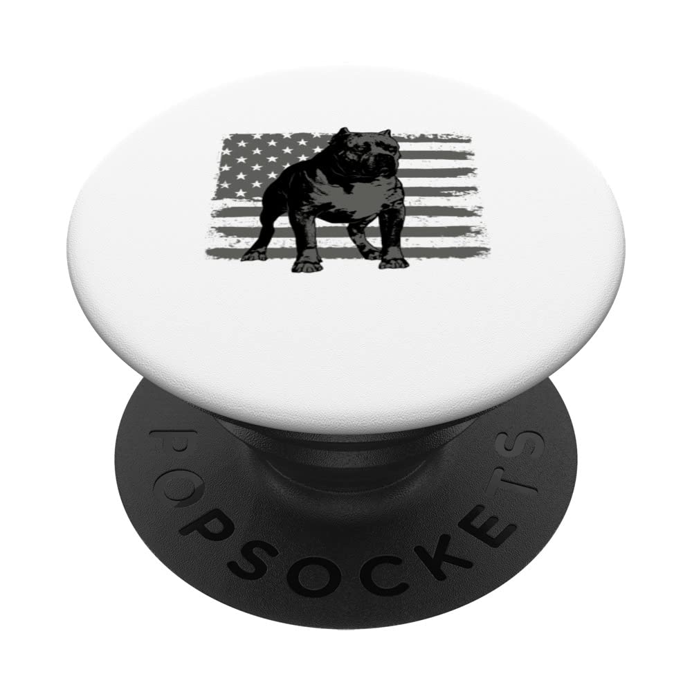 Lovely dog holder dog lover bulldog ptbull US USA flag PopSockets Swappable PopGrip