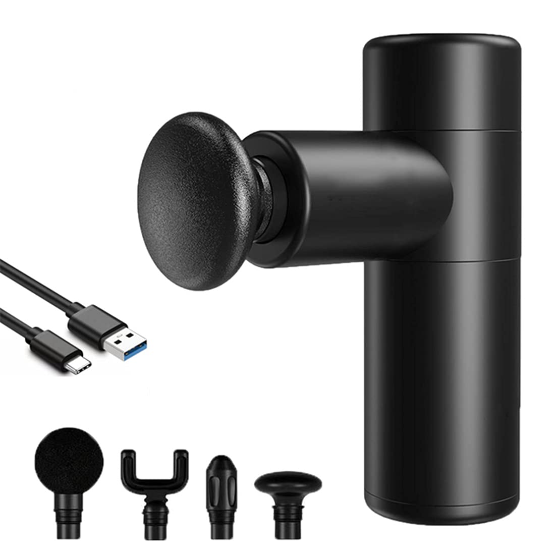 Mini Portable Massage Gun,Handheld Fascia Gun Deep Tissue Muscles Relax Massage Instrument,with 4Gear Adjustable,4Massage Head,EVA Storage Bag.