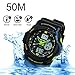 BesWLZ Multi Function Mens Military DualTime Digital Analog Chronograph Sport Wrist Watch 50M Water Resistant Waterproof for Boy Girls Child Kids Gift (Green)