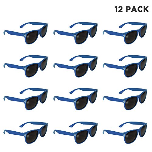 12 Pack Blue Sunglasses Bulk for Kids Adults Party Favors