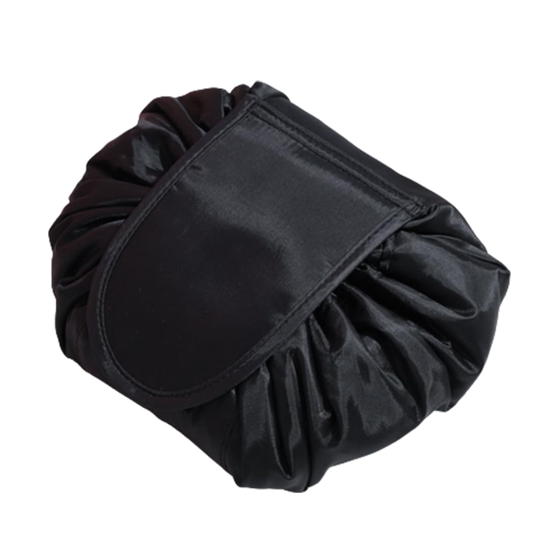 ZKSXOA 1pcs Lazy Drawstring Makeup Bags, Large Capacity Waterproof Travel Portable Cosmetic Bag Pouch Makeup Pouch Storage Organiser for Women Girl (Black)