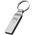 MOSDART 16GB FAT32 USB 2.0 Flash Drive Metal Thumb Drive with Keychain 16 GB Waterproof Jump Drive 16G Memory Stick for Storage and Backup,Silver