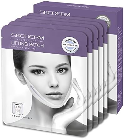 SKEDERM Lifting Band Patch for Face and Chin Line, Reduces Double Chin, V Line, Chin Up, Firming and Moisturizing Mask, Pack of 5