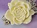 Alilang Enamel Cream Rose Flower Golden Tone Brooch Pin Aurora Borealis Crystal Rhinestone Pendant