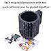 KYONNE Build-on Brick Mug, Building Blocks Coffee Cup, Unique Christmas Gift Idea, Compatible with lego (Black)