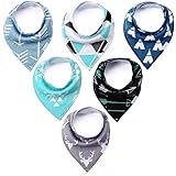 Baby Bandana Drool Bibs - Cute Kids Design for Boys, 100% Organic Cotton for Drooling and Teething, Perfect Baby Registry Gift for Infant and Newborn by KiddyByte