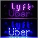 AutoEC Uber Lyft Sign, Glow LED Light Logo Decal Stickers Hook on Car Window with DC12V Car Charger Inverter, Accessories for Rideshare Driver UBER LYFT