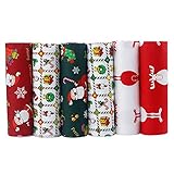 Shuan Shuo Xmas Fat Quarters Bundles Cotton Patchwork Fabric Sewing for DIY Crafts Bedding Bags Doll Dress 40X50cm 6Pcs/lot