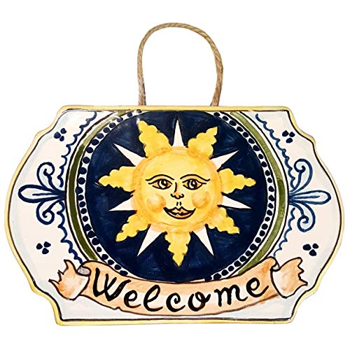 CERAMICHE D'ARTE PARRINI - Italian Ceramic Art Pottery Tile House Plaques Decorative Sun Welcome Hand Painted Made in ITALY Tuscan