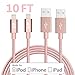 Lightning Cable, VP 2Pack 10 FT iPhone Charger Cord nylon braided for Apple iphone SE, iPhone 7, 6s, 6s+, 6+, 6,5s 5c 5,iPad Mini, Air, iPad 6, iPod (2Pack 10FT Pink)