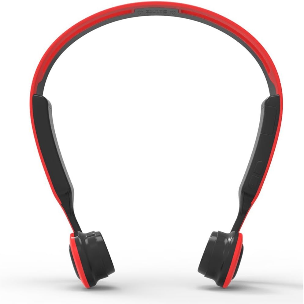 Bone Conduction Headphones Effie Wireless Bluetooth 4.2 Stereo Sweatproof Sport Headset Built-in Microphone for Drivers,Outdoor Sports and Hearing Impairment People or the Aged(Red&Black)