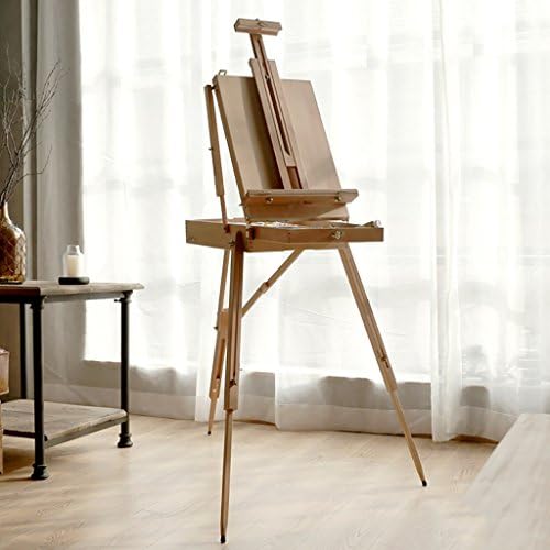painting easel Solid wood easel portable art painting oil painting box / portable oil painting rack / color painting toolbox easels for art ( Color : 2 )