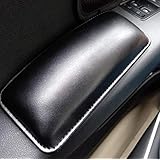 TRUE LINE Automotive Black Soft Leather Car Door Armrest Elbow Cushion Comfort Pillow