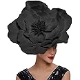 LDFWAY Large Flower Fascinators for Girls Women Tea Party Cocktail Headwear Derby Hats with Headband and Clip for Wedding