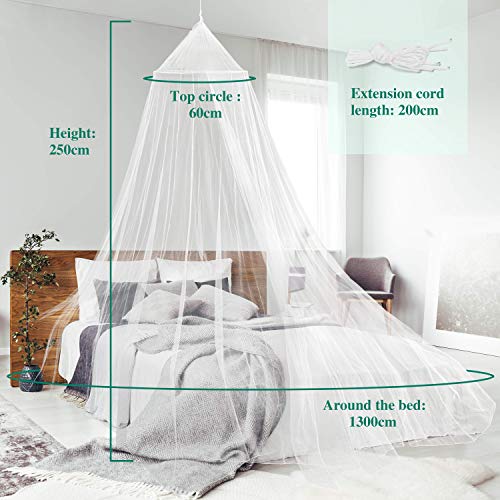 Gibot Large Bed Net Canopy White Universal Dome Hanging Bed Canopy